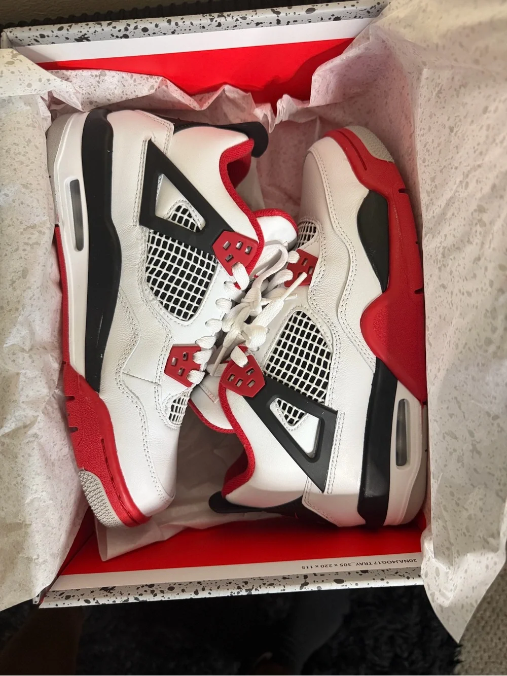 Jordan Air Jordan 4 Retro (GS) Box Label - Black and White